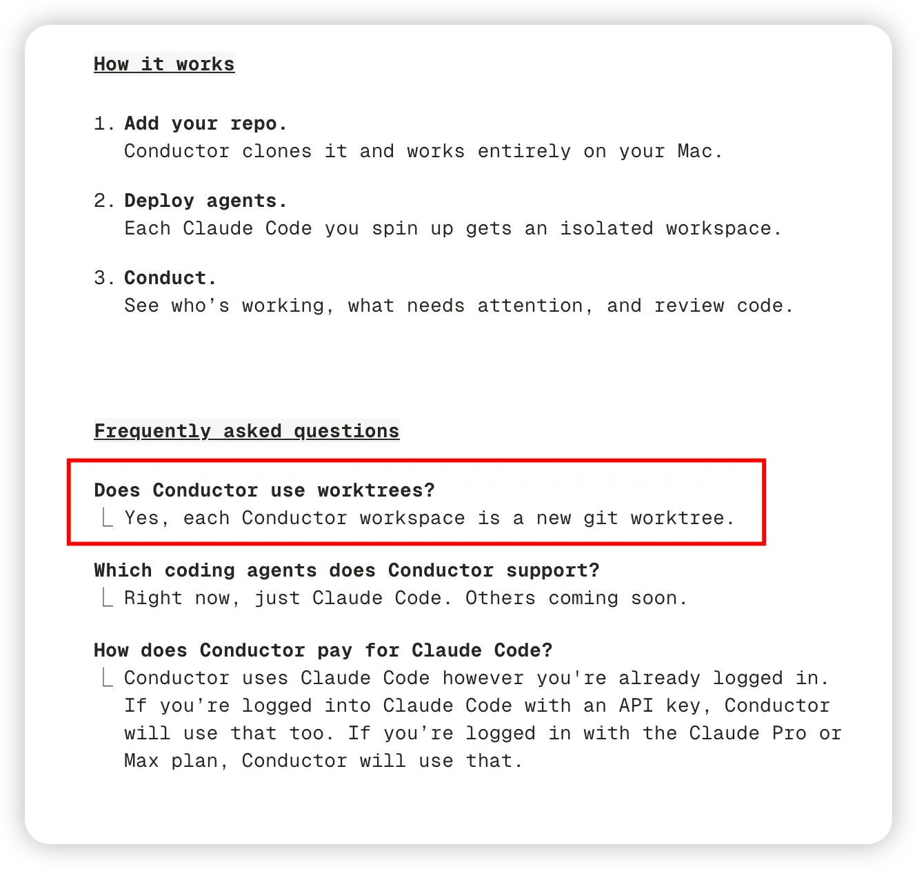 conductor：基于 git worktree