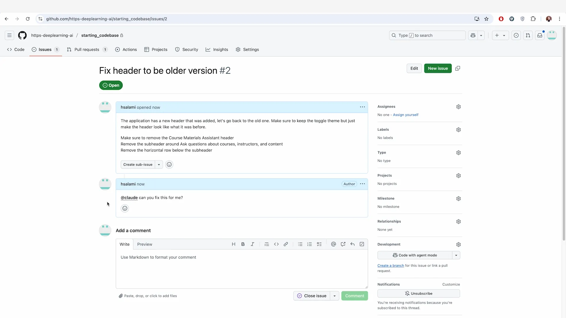 可以直接在 github issue 里 @claude 安排肝活